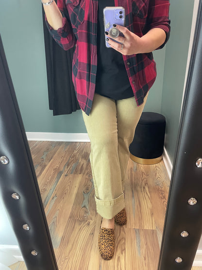 Risen Sand Side Twill Straight High Rise