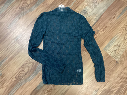 Teal Mesh Floral Overlay