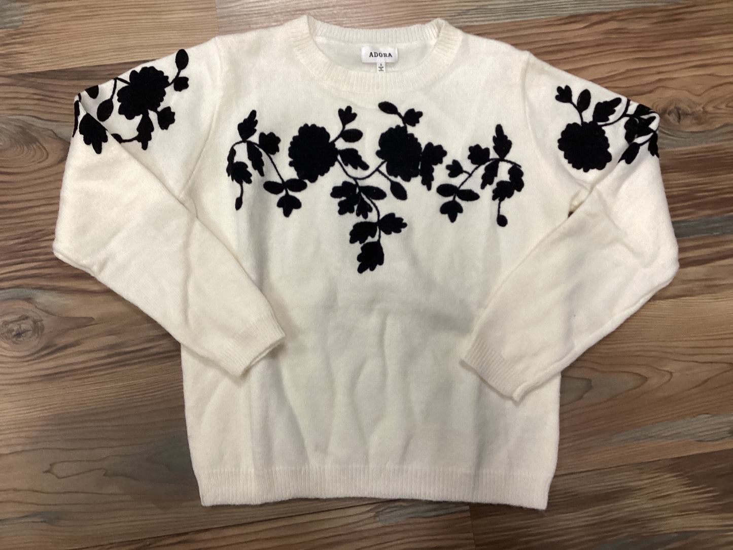 Ivory Black Floral Knit