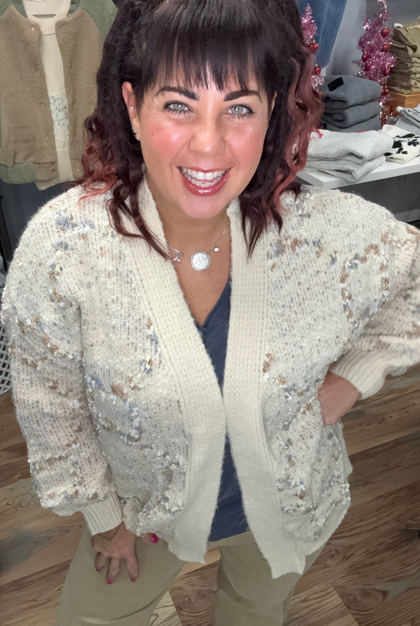 Oatmeal Open Cardigan