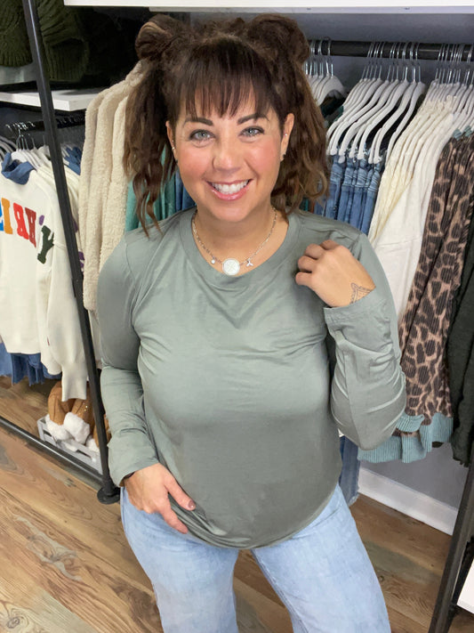 Pea Green Modal Long Sleeve