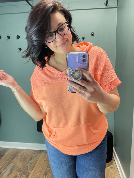 Coral Knit Hoodie