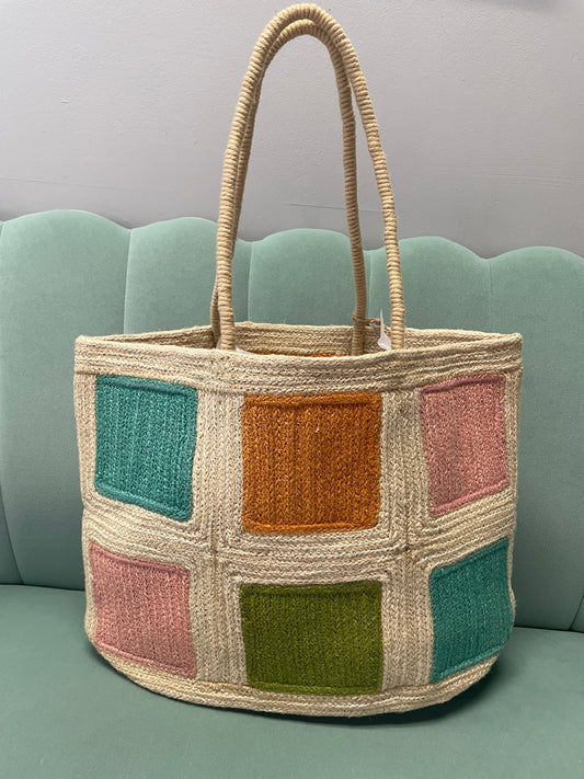 Jute Square Pattern Bag