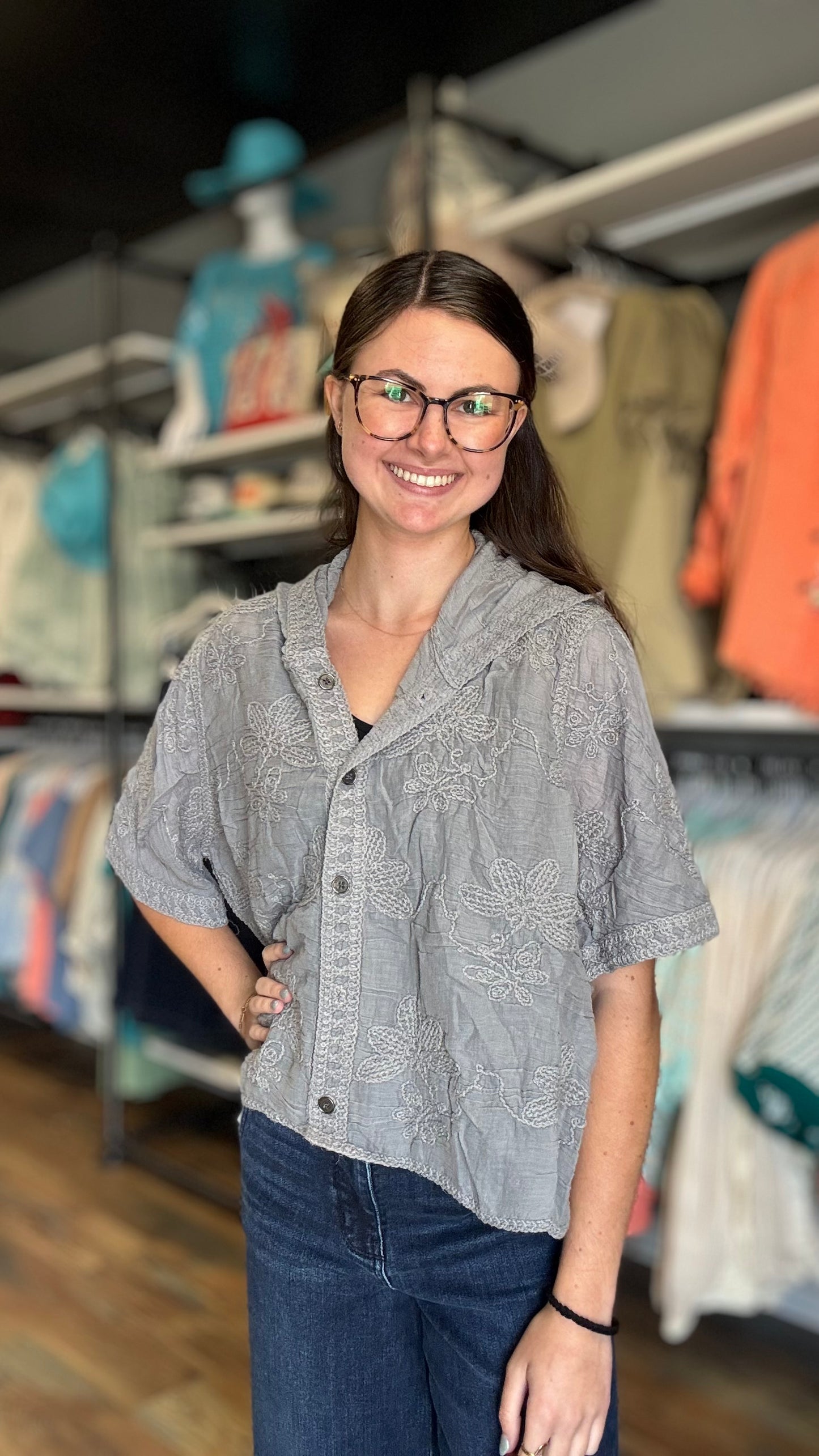 Grey Lace Hoodie