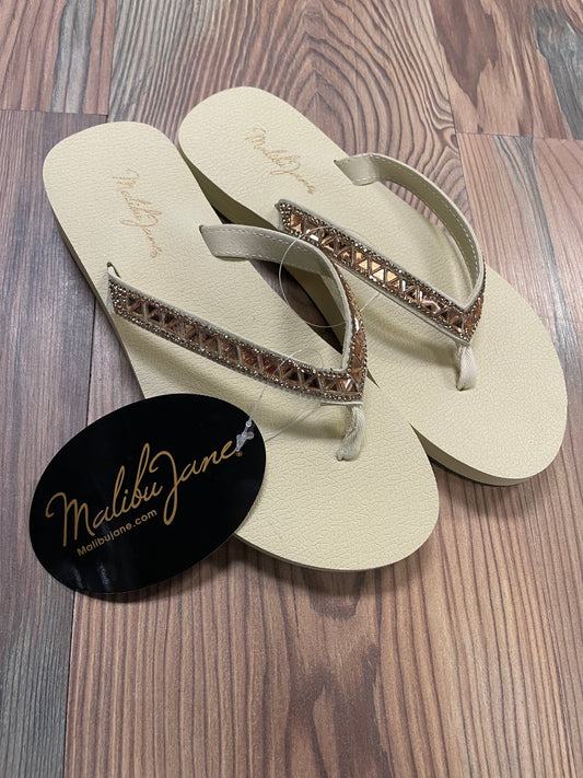 Gold Bel Air Copper Crystal Flip Flop
