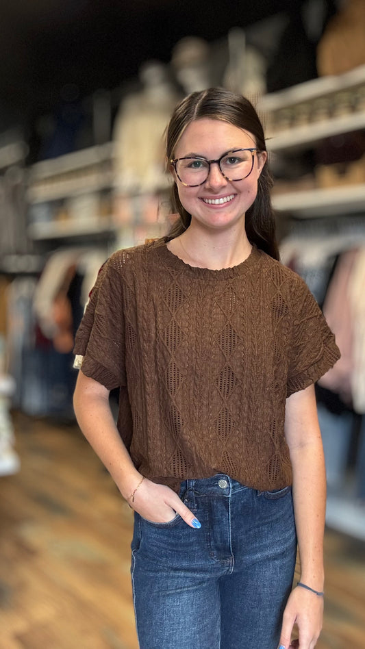 Coffee Jacquard Short Sleeve