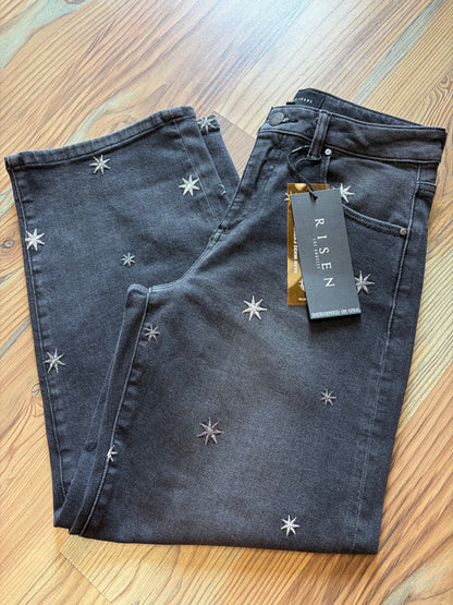 Risen Slouch Embroidered Barrel Jeans