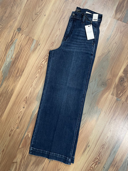 Judy Blue Dark High Waist Wide Ankle Trouser