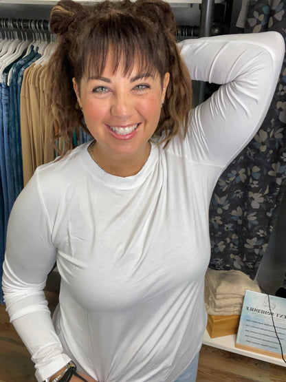 White Modal Long Sleeve