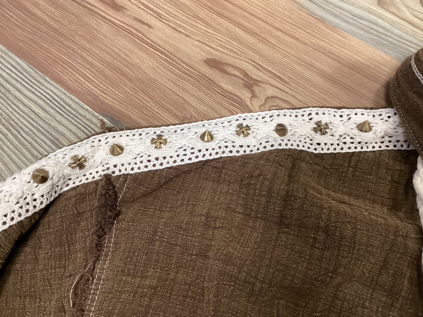 Chocolate Studded Zip Hoodie