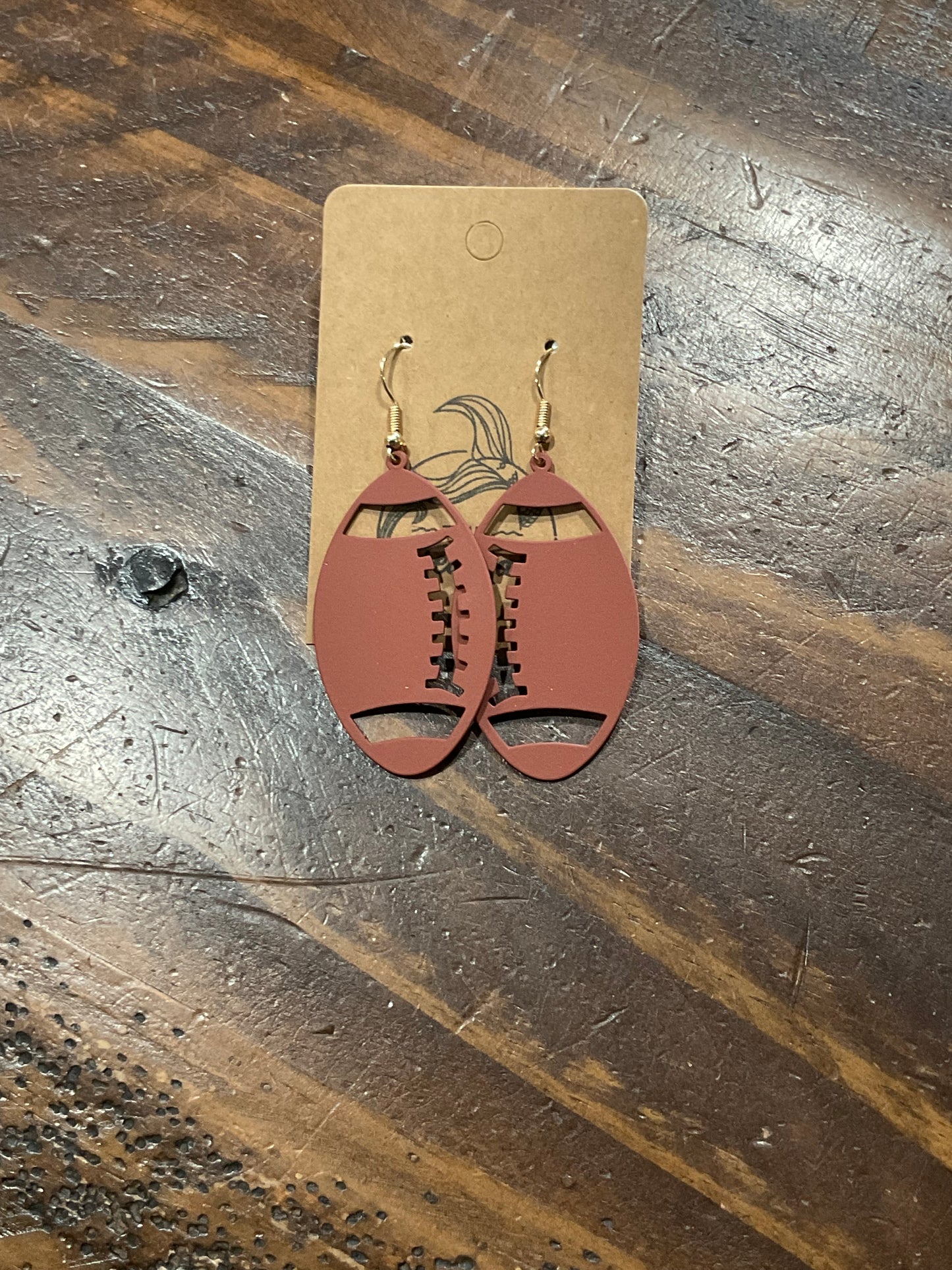 Etched Out Football Dangles