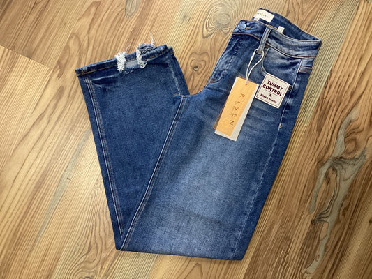 Risen Mid Rise Dark Baggy Jeans