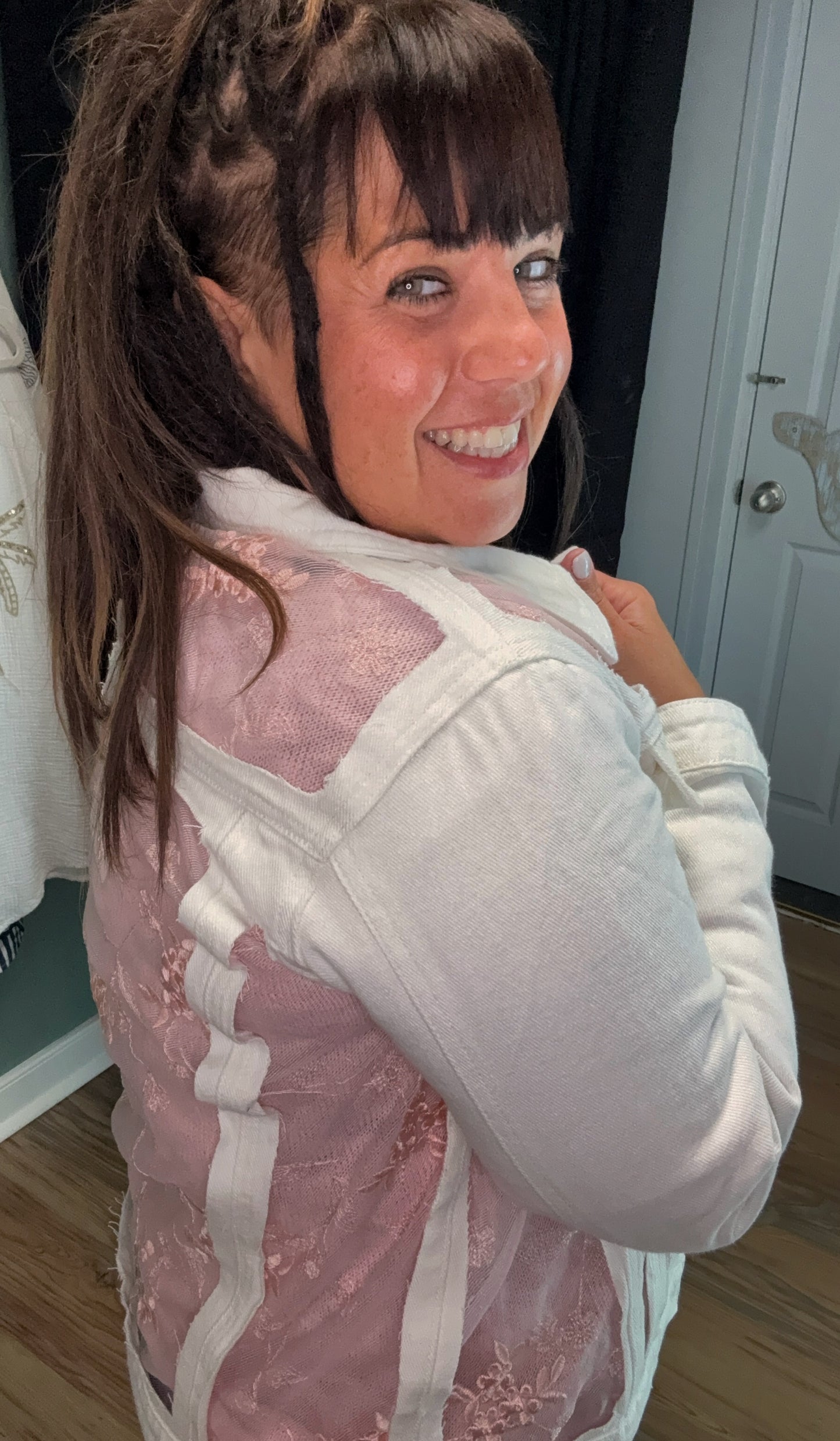 White Denim & Lace Jacket
