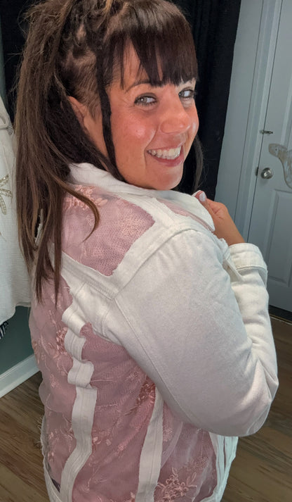 White Denim & Lace Jacket
