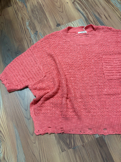 Blush Distressed Knit