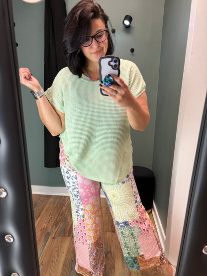 Patchwork Stretch Pants
