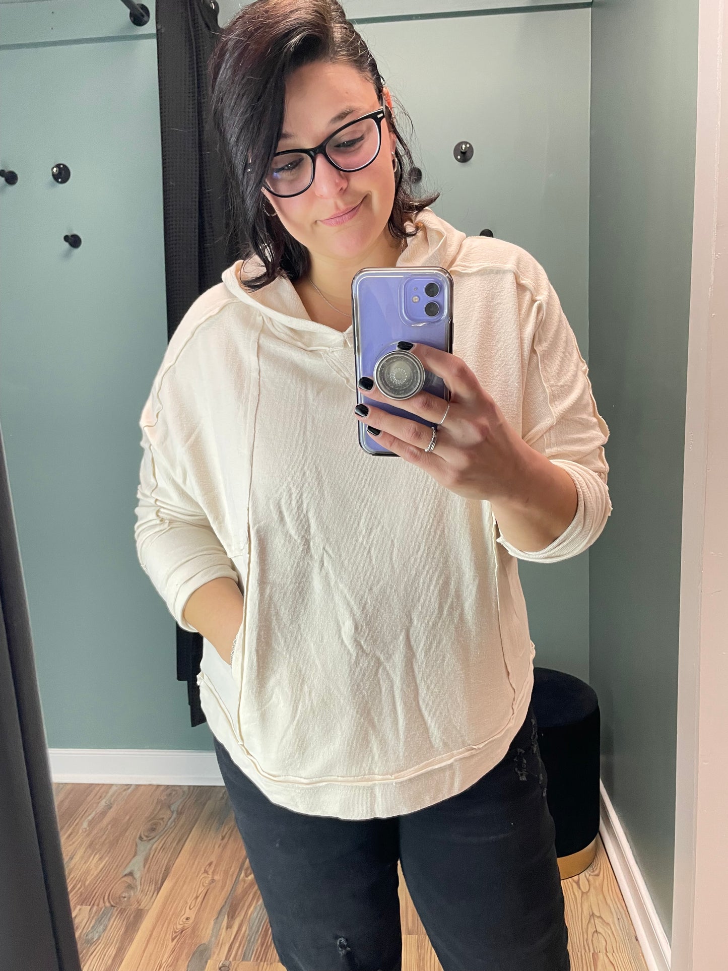 Cream Seam Out Hoodie