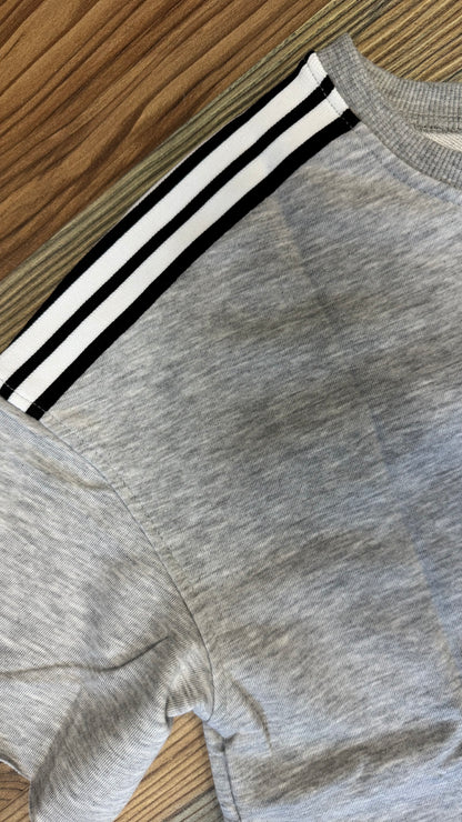 Grey Striped Detail Half Sleeve