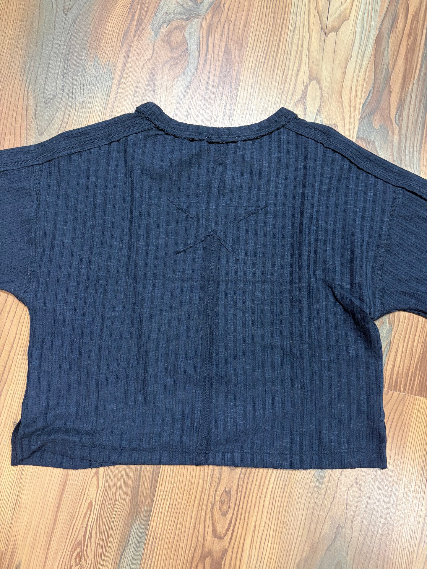 Ribbed Navy Star Top