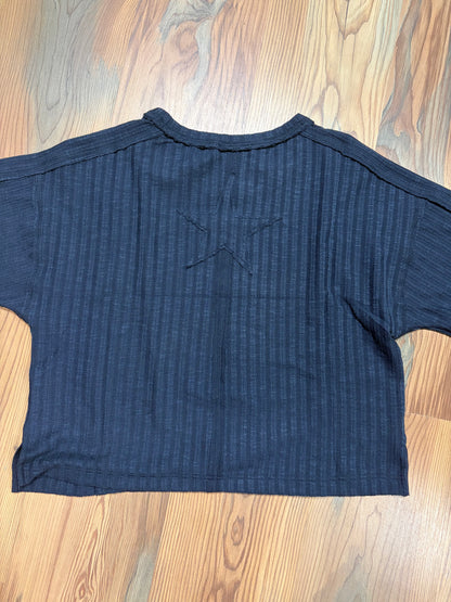 Ribbed Navy Star Top