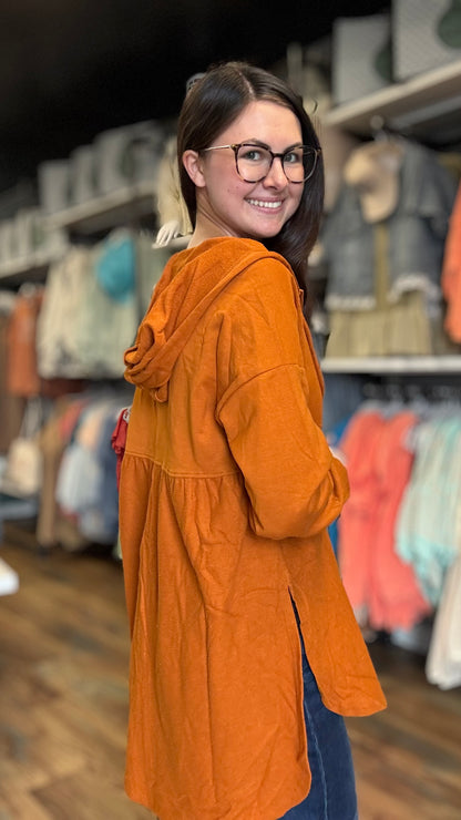 Burnt Orange Tunic Hoodie