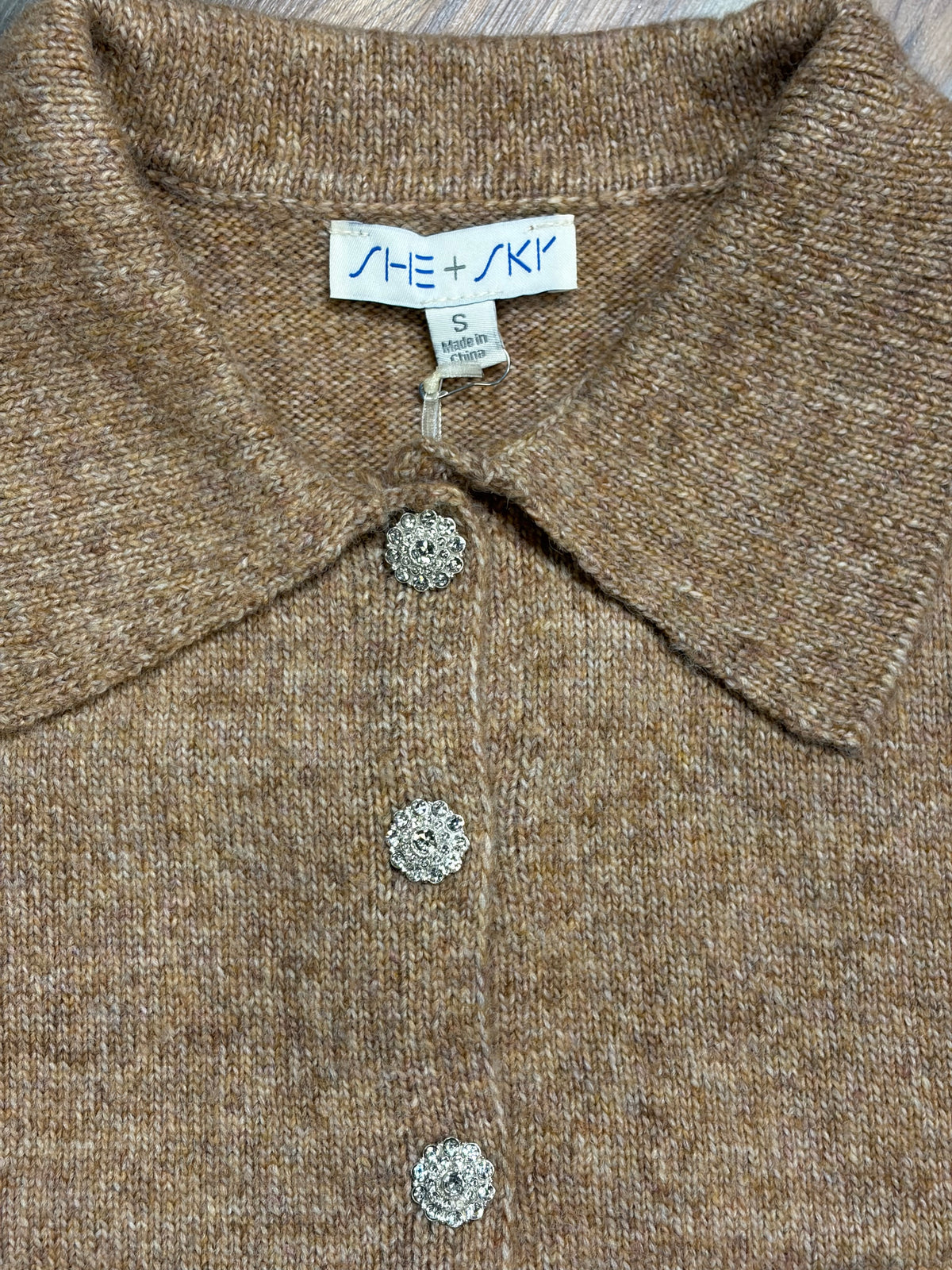 Brown Stone Short Sleeve Cardi