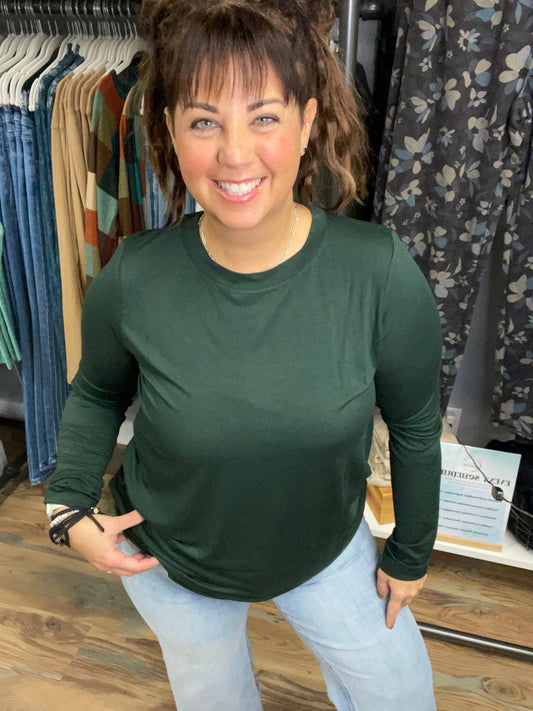 Hunter Green Modal Long Sleeve