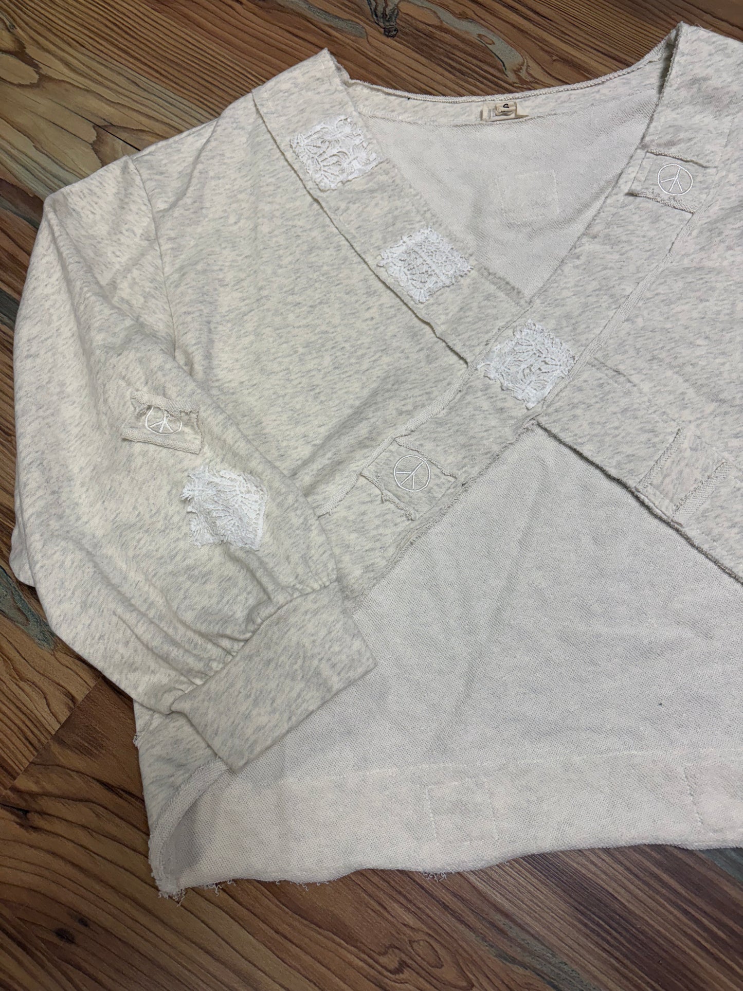 Oatmeal Criss Cross Long Sleeve