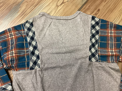 Grey And Plaid Long Sleeve