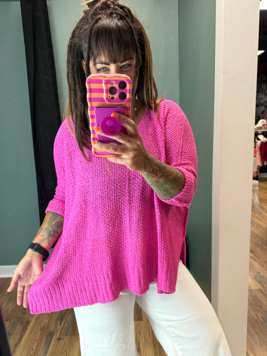 Hot Pink Oversized Knit