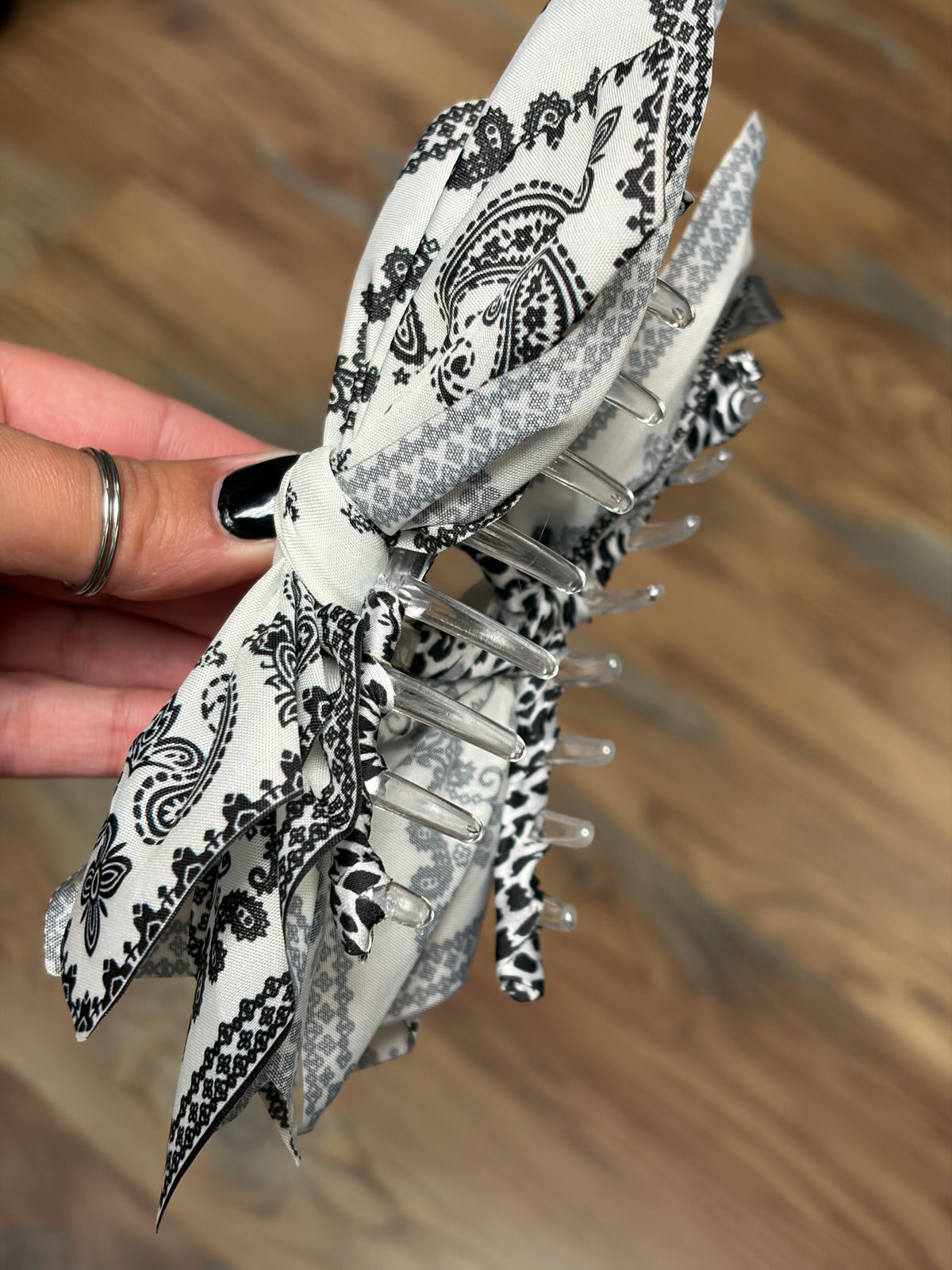 Black Bandana Claw Clip