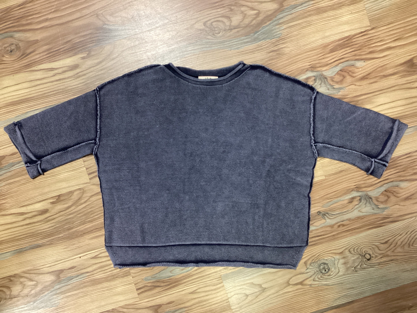 Washed Navy Half Sleeve Knit