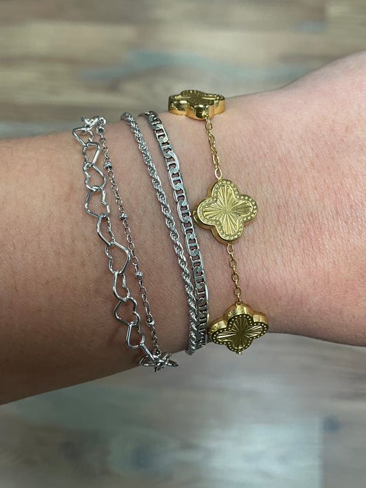 Gold Sunburst 18K PVD Stainless Bracelet