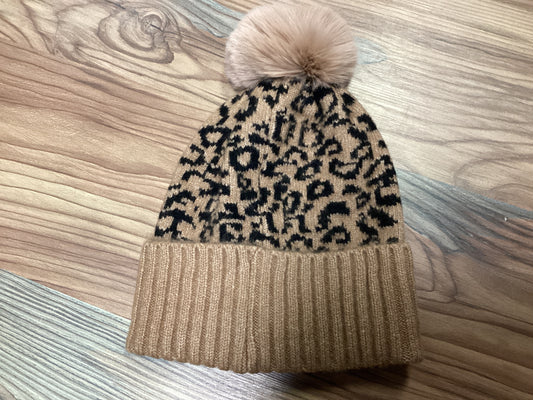 Tan Leopard Beanie