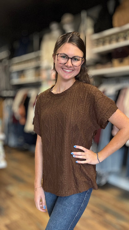 Coffee Jacquard Short Sleeve
