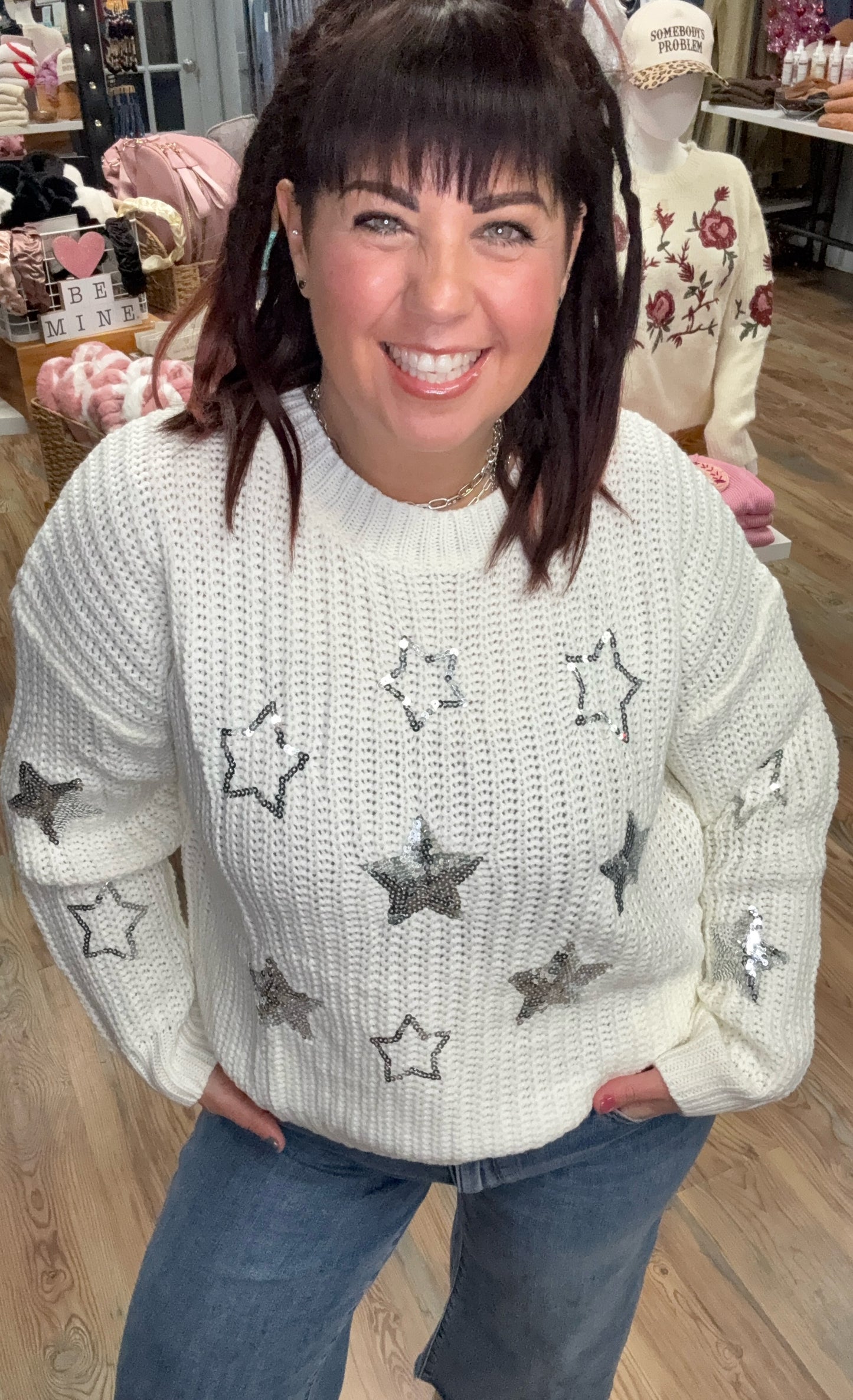 Off White Knit Star Sweater