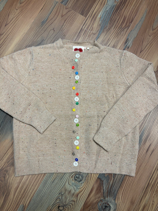 Speckled Colorful Button Cardi