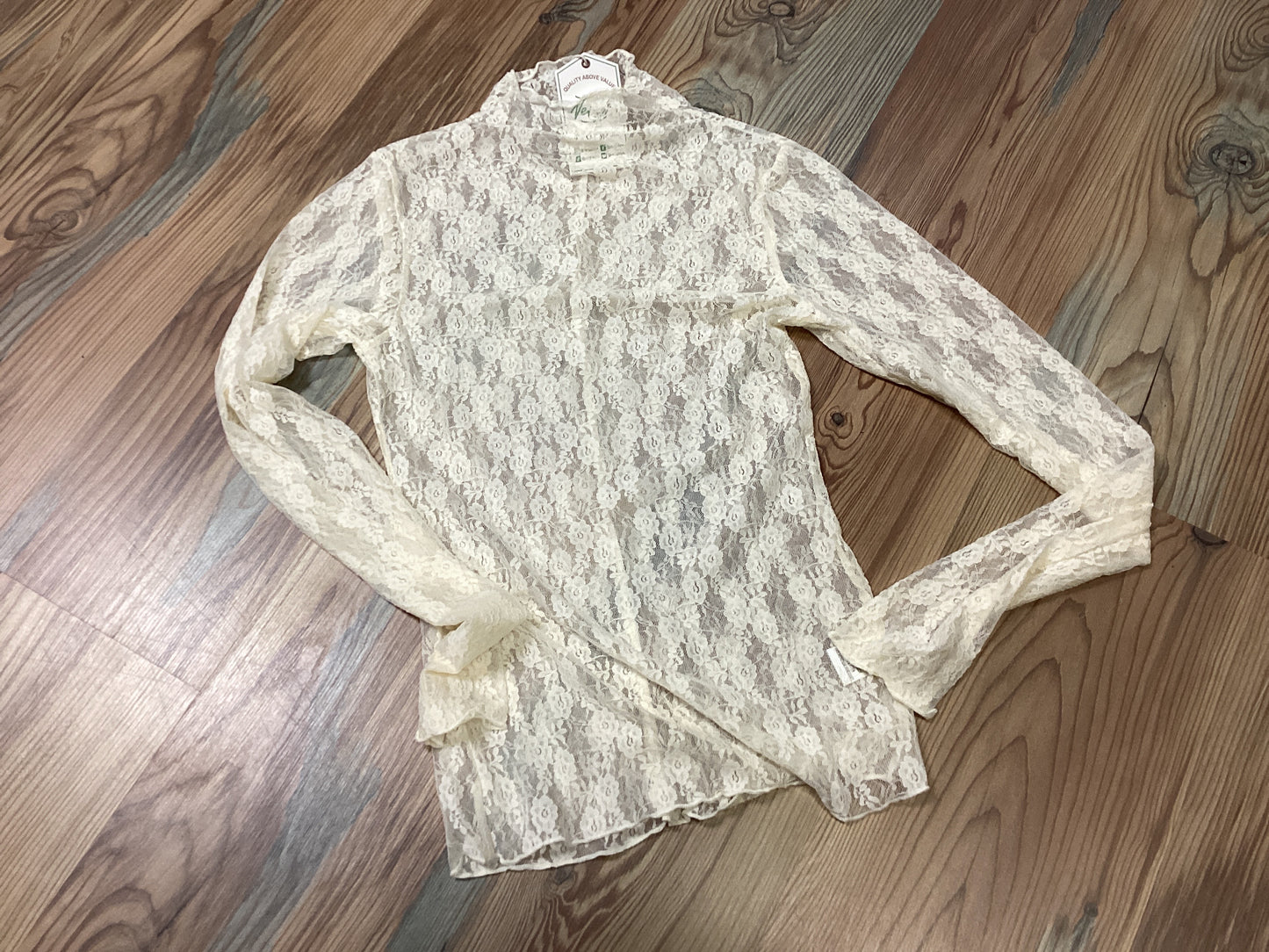 Champagne Mesh Floral Overlay