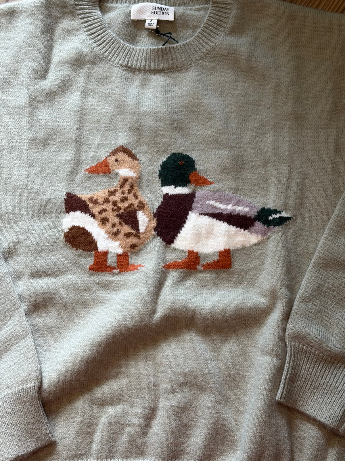 Sage Green Ducks Knit