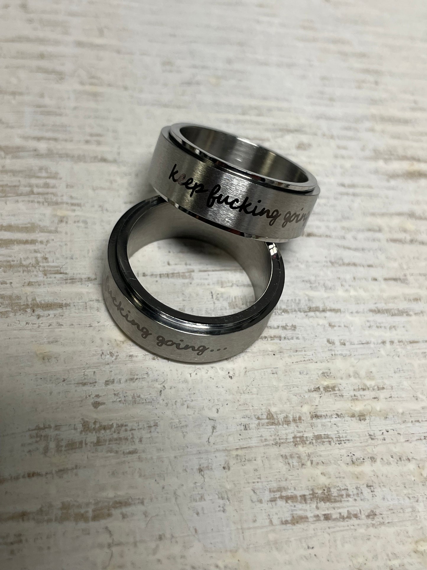 Keep Fucking Going Fidget Ring