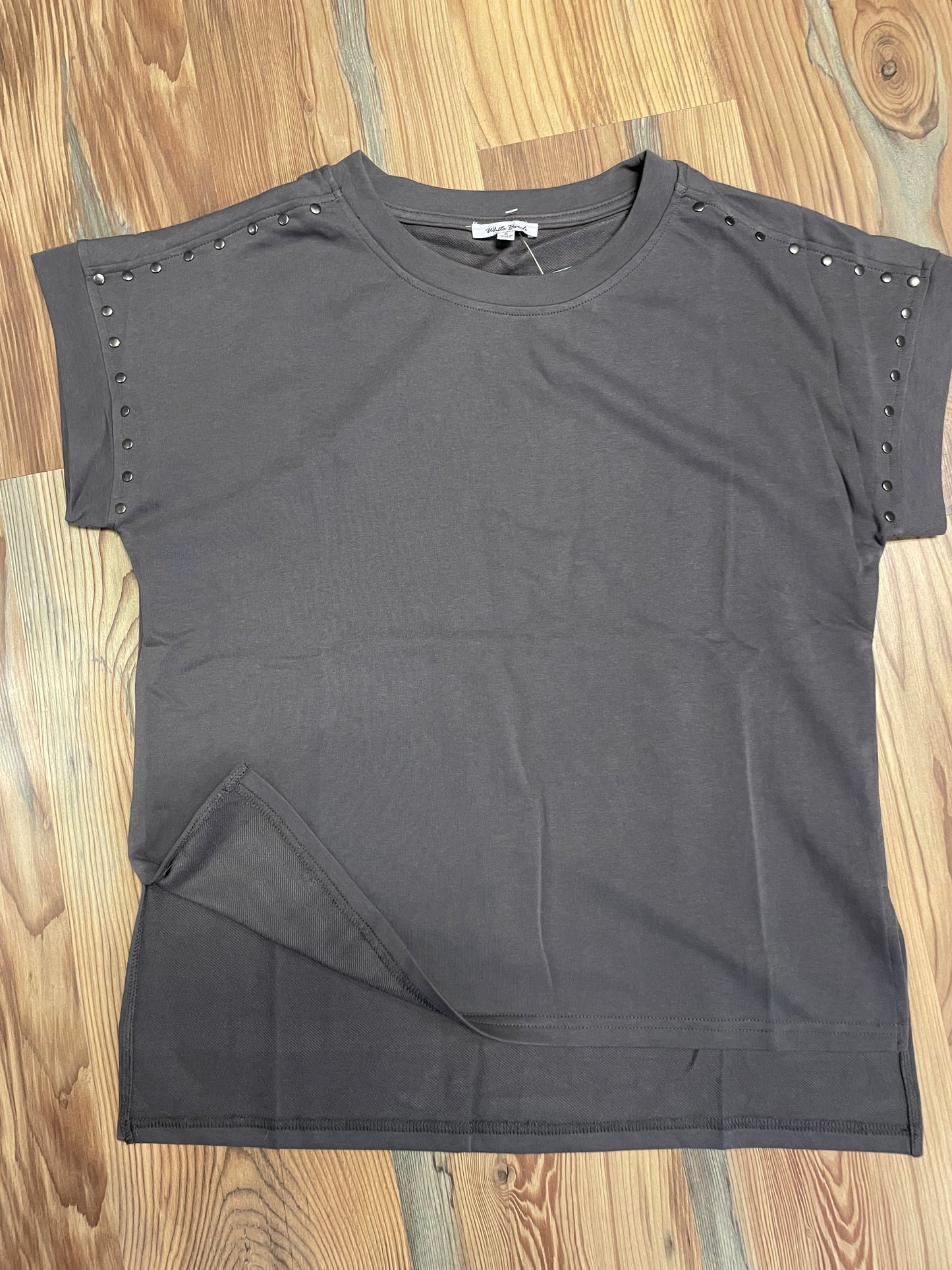 Charcoal Studded Short Sleeve