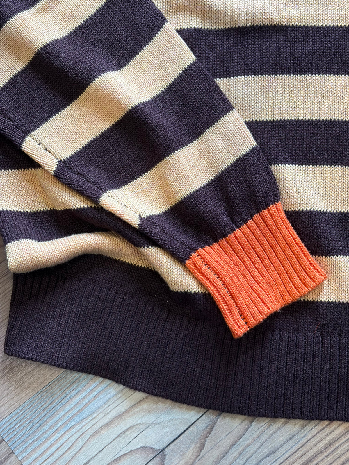 Brown Yellow Stripe Knit