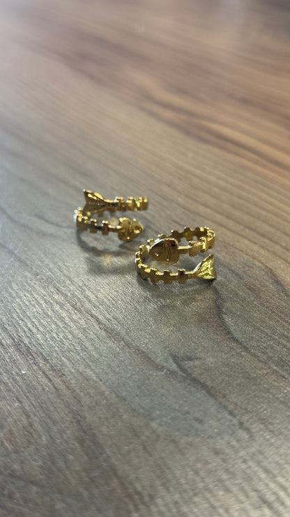 18k PVD Fishbone Ring
