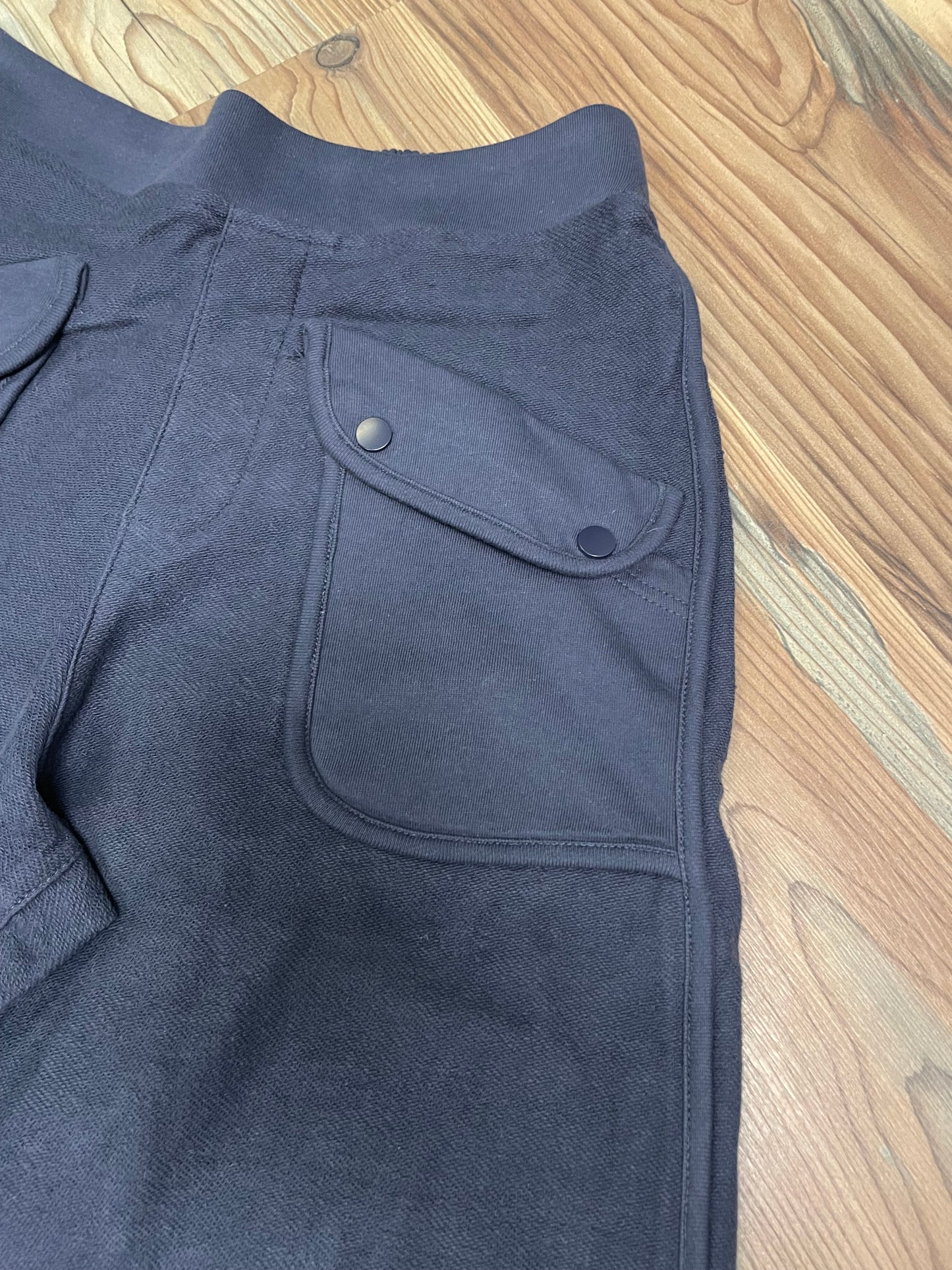 Navy Terry Pocket Ankle Pants