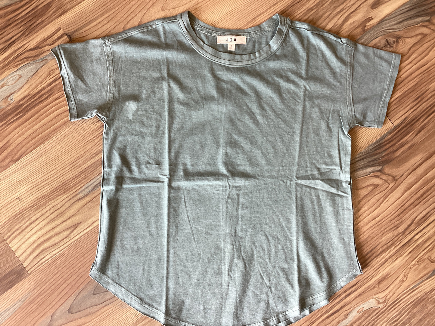 Washed Sage Exposed Seam Crew Neck