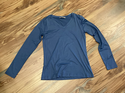 Zenana Softy V Neck Dusty Blue