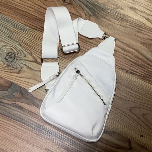 White Nylon Sling Bag