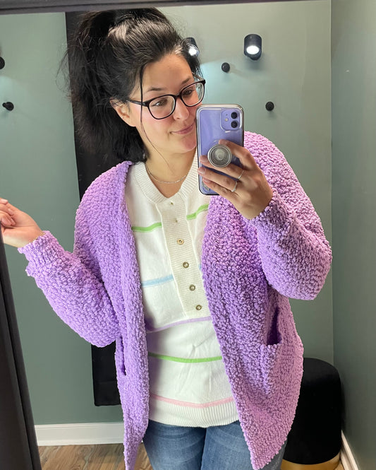 Lavender Popcorn Cardi