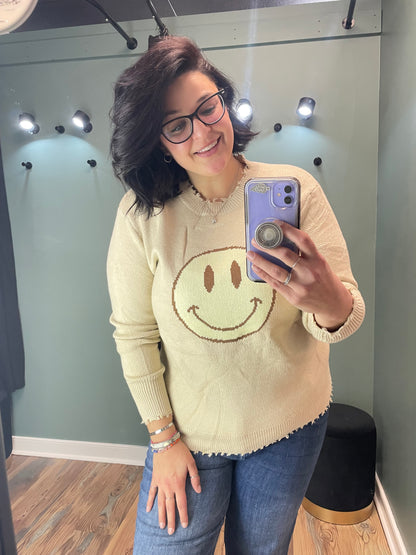 Beige Smiley Knit