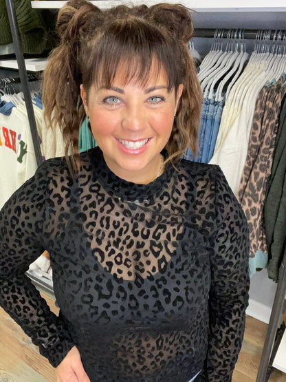 Black Leopard Mesh Overlay